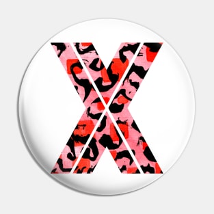 Letter X Watercolour Leopard Print Alphabet Pin