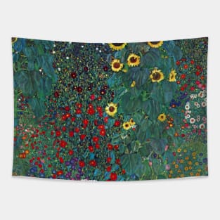 Farmergarden with Sunflower by Gustav Klimt Tapestry