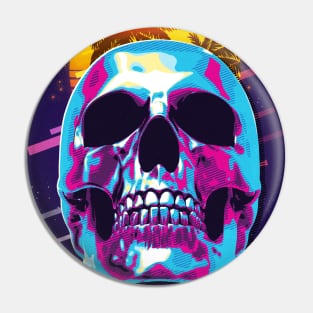 Skull retro80s Pin