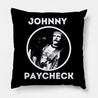 johnny paycheck || grey Pillow