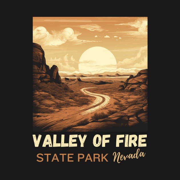 Valley Of Fire State Park Nature Lover Vintage Hiking Outdoor Travel Adventure T-Shirt by Imou designs