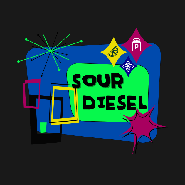 Retro Weed Sour Diesel Design by Hashguild