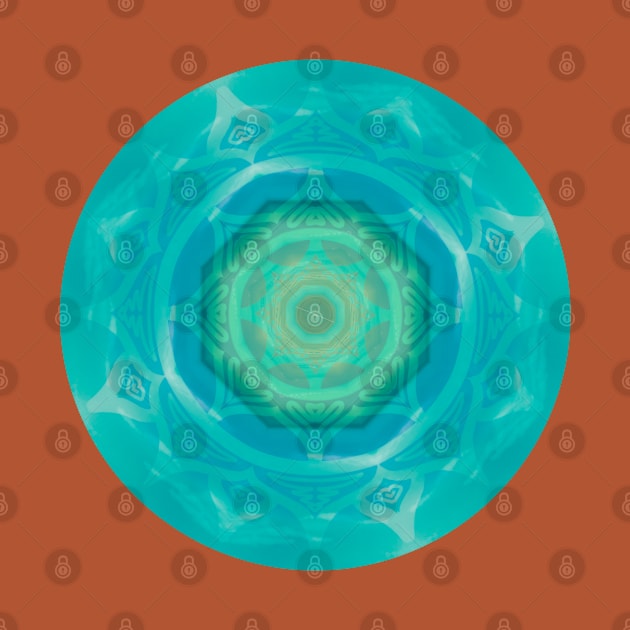 LOTUS MANDALA, TURQUOISE PATTERN DESIGN, BLUE AND GREEN MANDALA by danitacreate