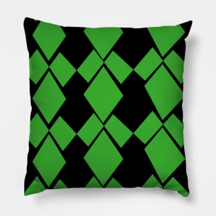 Geometric Diamonds Design (Emerald and Black) Pillow