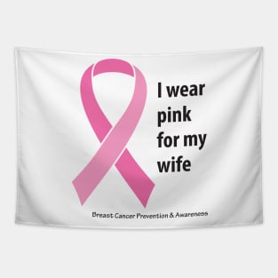 Breast cancer ribbon for wife, with black type Tapestry