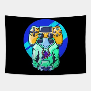 Gamer Head Yellow Tapestry