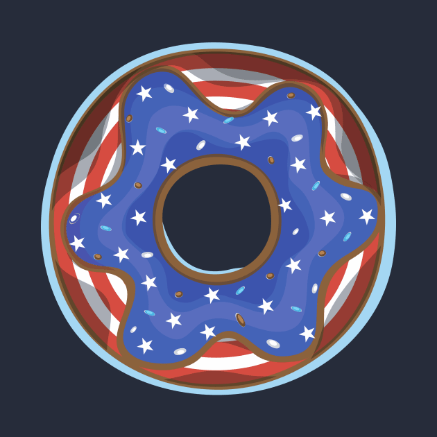 American Flag Donut USA by InkyArt