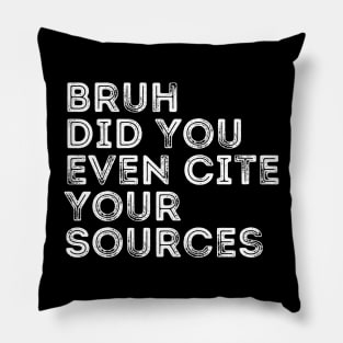 Bruh Did You Even Cite Your Sources Pillow