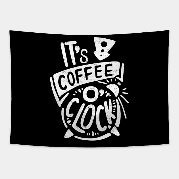 Its Coffee Time - Coffee Lover Quote Artwork Tapestry by Artistic muss