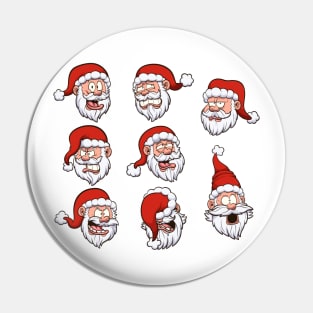 Santa Claus Faces Pin