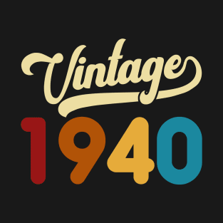 1940 Vintage Gift 80th Birthday Retro Style T-Shirt