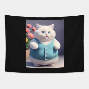 Chubby cat - Modern digital art Tapestry