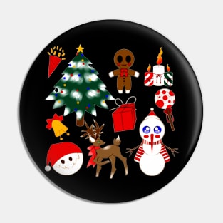 Merry Xmas Doodle Pin