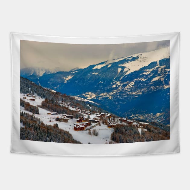 Montchavin Les Coches French Alps France Tapestry by AndyEvansPhotos