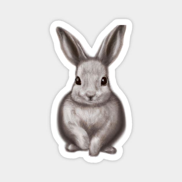 Cute Rabbit Drawing - Rabbit - Magnet | TeePublic