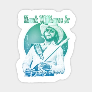 Hank Williams Jr 33//green solid style, Magnet