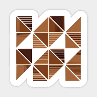 Geometric Stripes - Brown Magnet