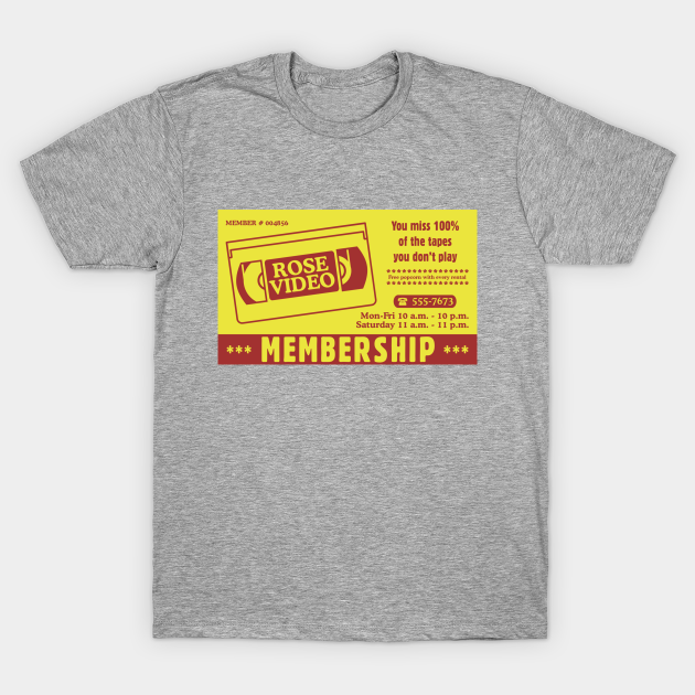 Discover Retro Rose Video Membership Card - Rose Video - T-Shirt