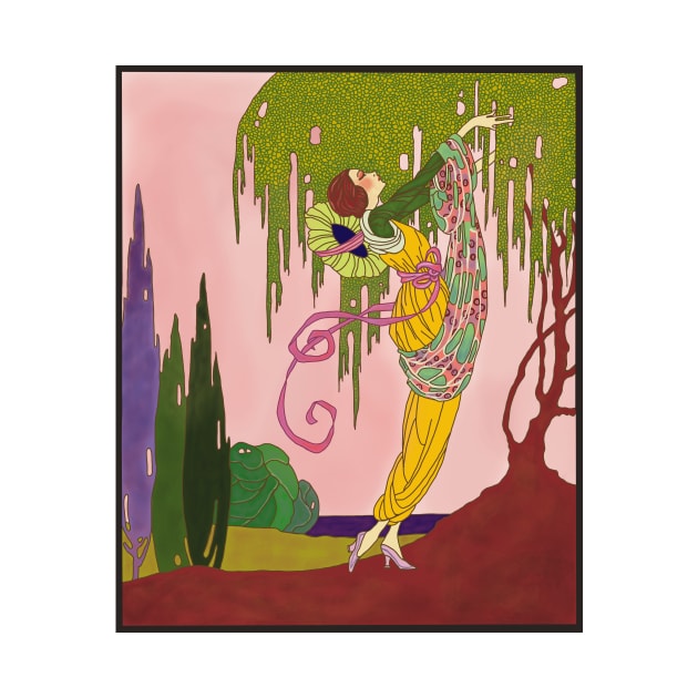 Art Nouveau Lady (on pink) by Soth Studio
