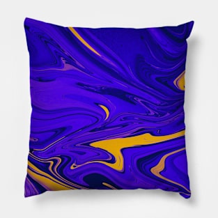 Purple and Yellow Abstract-Art Pillow