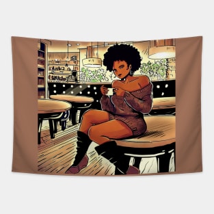 Confident woman, coffee and southern breeze Tapestry