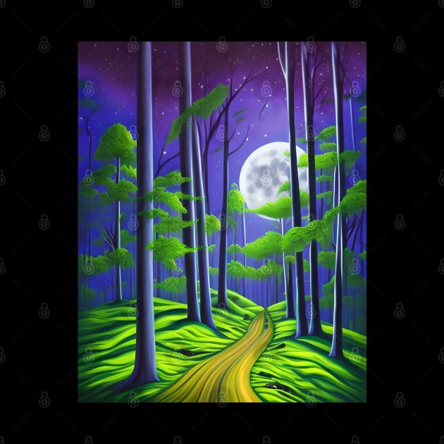Beautiful Forest Moonlight by Sanzida Design