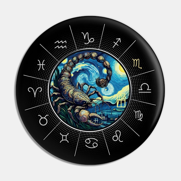 ZODIAC Scorpio - Astrological SCORPIO - SCORPIO - ZODIAC sign - Van Gogh style - 5 Pin by ArtProjectShop