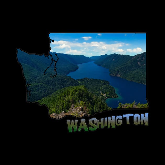 Washington State Outline (Olympic National Park - Lake Crescent) by gorff