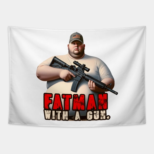 Tactical Fatman Power Tapestry by Rawlifegraphic