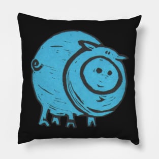 Pig, A Big, Fat, Blue Pig, what's not to love about piggies?! Pillow