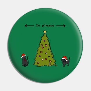 Christmas Tree Social Distancing Cat and Dog Pin