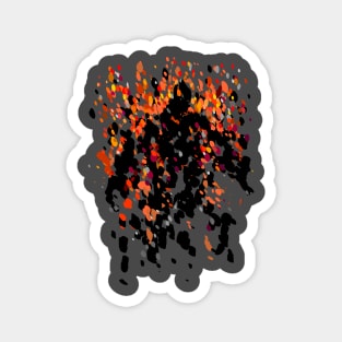 Burning Man Figure In Flames Magnet