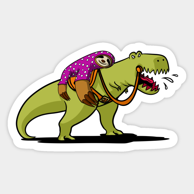 sloth riding t rex