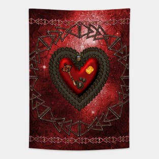 Awesome celtic steampunk heart Tapestry