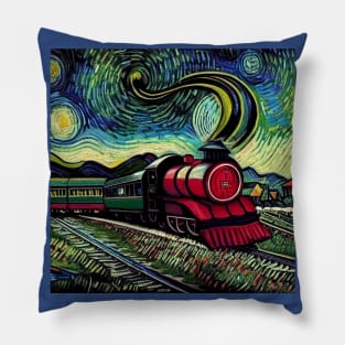 Starry Night Wizarding Express Train Pillow