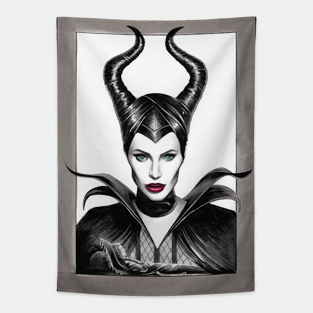 Maleficent - Inktober 2020 Tapestry by Jomeeo