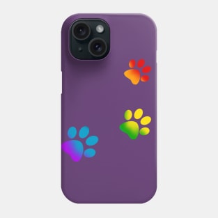 Rainbow Paw Prints Phone Case