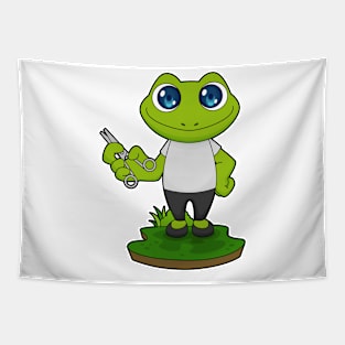 Frog Barber Scissors Tapestry