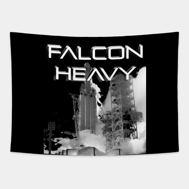 Falcon Heavy T-Shirt Falcon Heavy Tee version Black & White 02 T Shirt Tapestry by MBASVCS