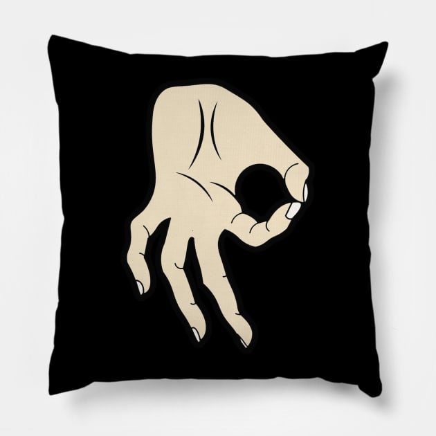 Finger Circle Hand Game Pillow by charlescheshire