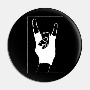 Sign of the horns. Rock! Pin