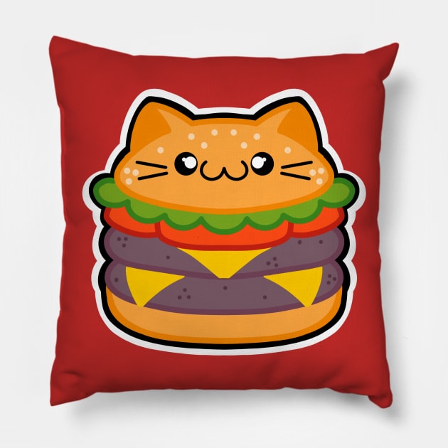 PurrBurger Pillow by InkyMcStapleface