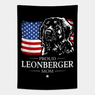 Leonberger Mom American Flag patriotic dog Tapestry