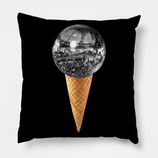 Silver Disco Ball Ice Cream Cone Pillow