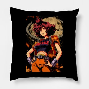 Anime Hot Girl in Futuristic outfit 90s style Pillow