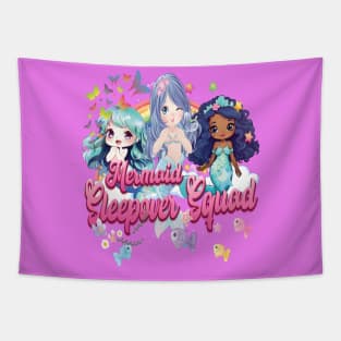 Mermaid Sleepover Squad Slumber Party Gifts Cute Girl Ladies Adults Tapestry