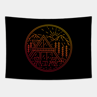 Mountain Cabin Tapestry