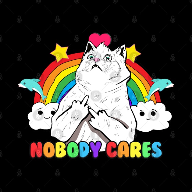 Nobody Cares Cat by Barnyardy