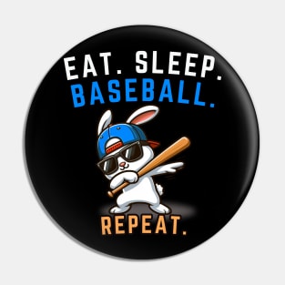 Dabbing 🐰bunny sunglasses Eat Sleep Baseball Repeat girls kid gift Pin