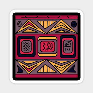 Ethnic background folk african pattern Magnet